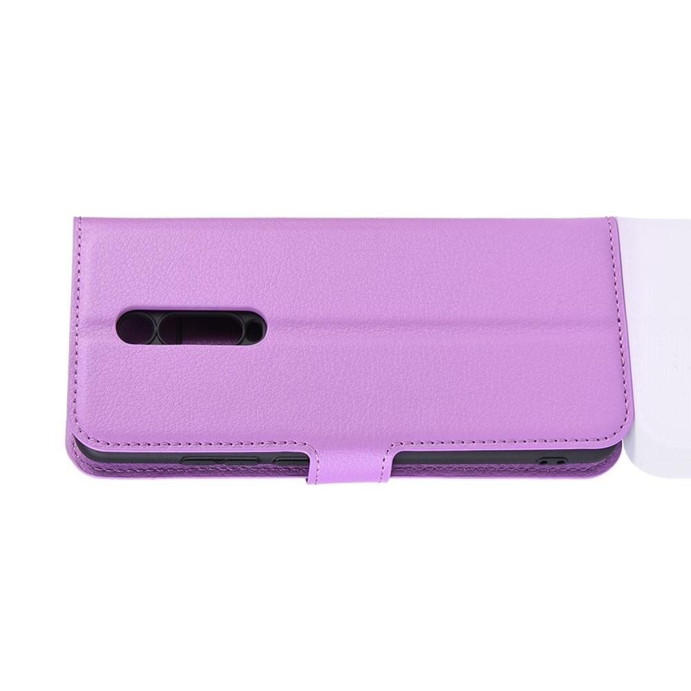 Флип чехол книжка с кошельком подставкой отделениями для карт и магнитной застежкой для Xiaomi Mi 9T Фиолетовый