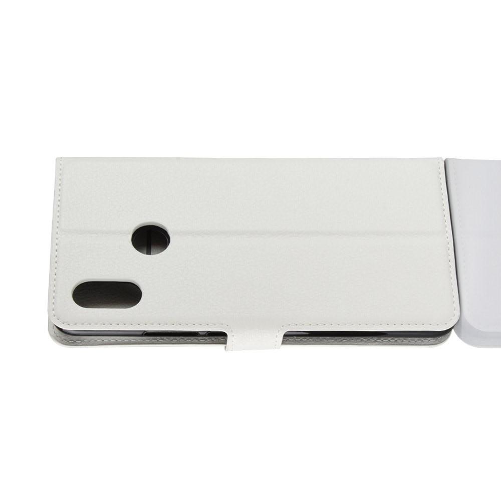 Флип чехол книжка с кошельком подставкой отделениями для карт и магнитной застежкой для Xiaomi Mi Max 3 Белый