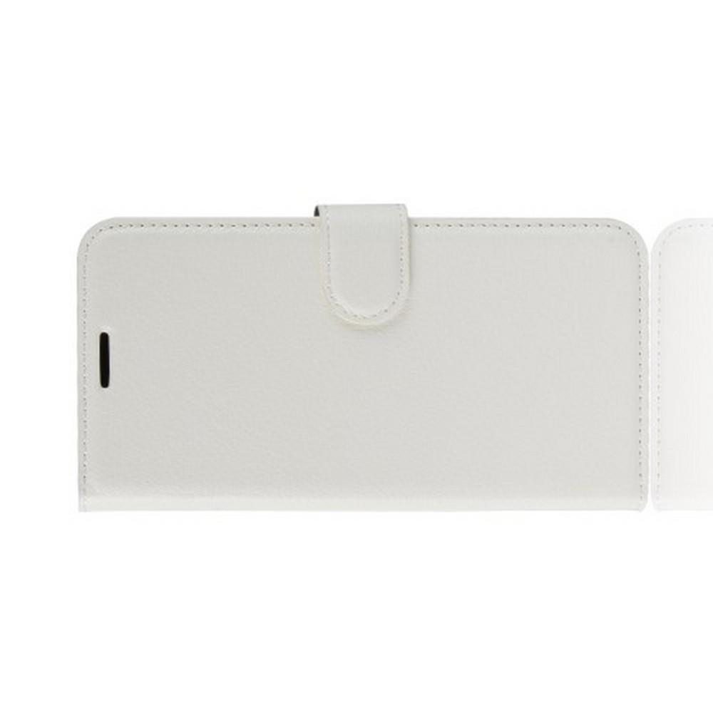 Флип чехол книжка с кошельком подставкой отделениями для карт и магнитной застежкой для Xiaomi Mi Play Белый