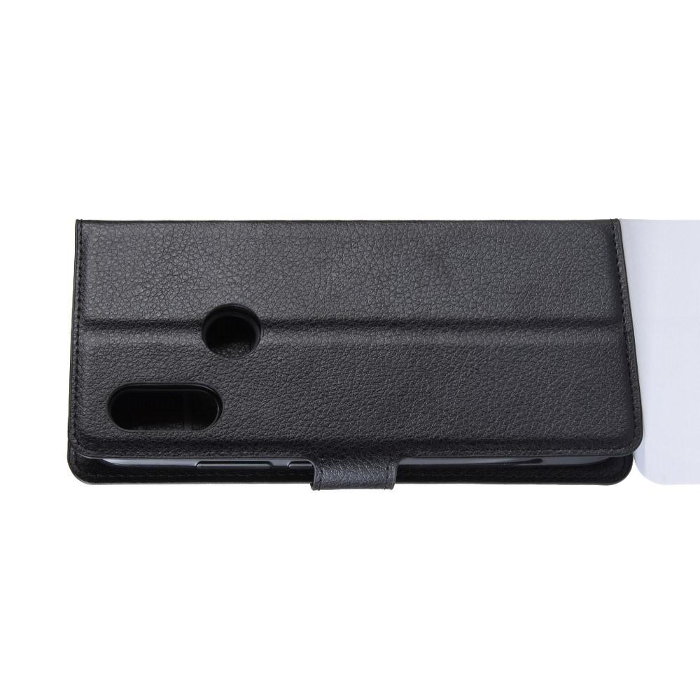 Флип чехол книжка с кошельком подставкой отделениями для карт и магнитной застежкой для Xiaomi Redmi 7 Черный