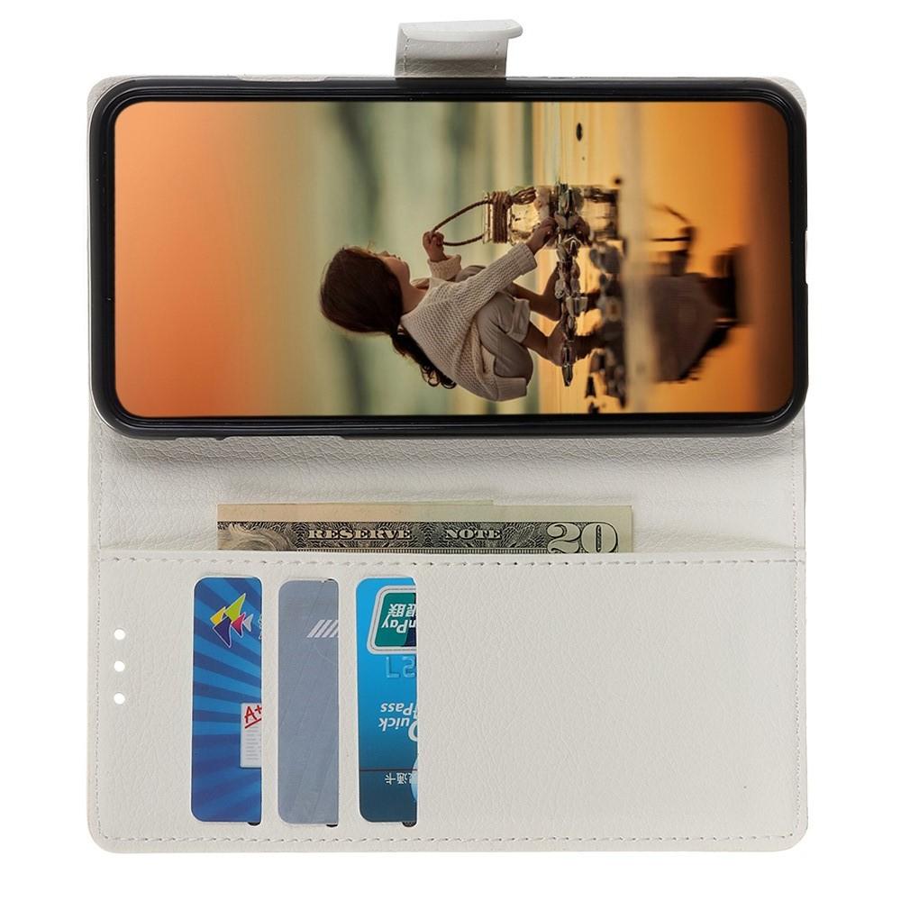 Флип чехол книжка с кошельком подставкой отделениями для карт и магнитной застежкой для Xiaomi Redmi 7A Белый