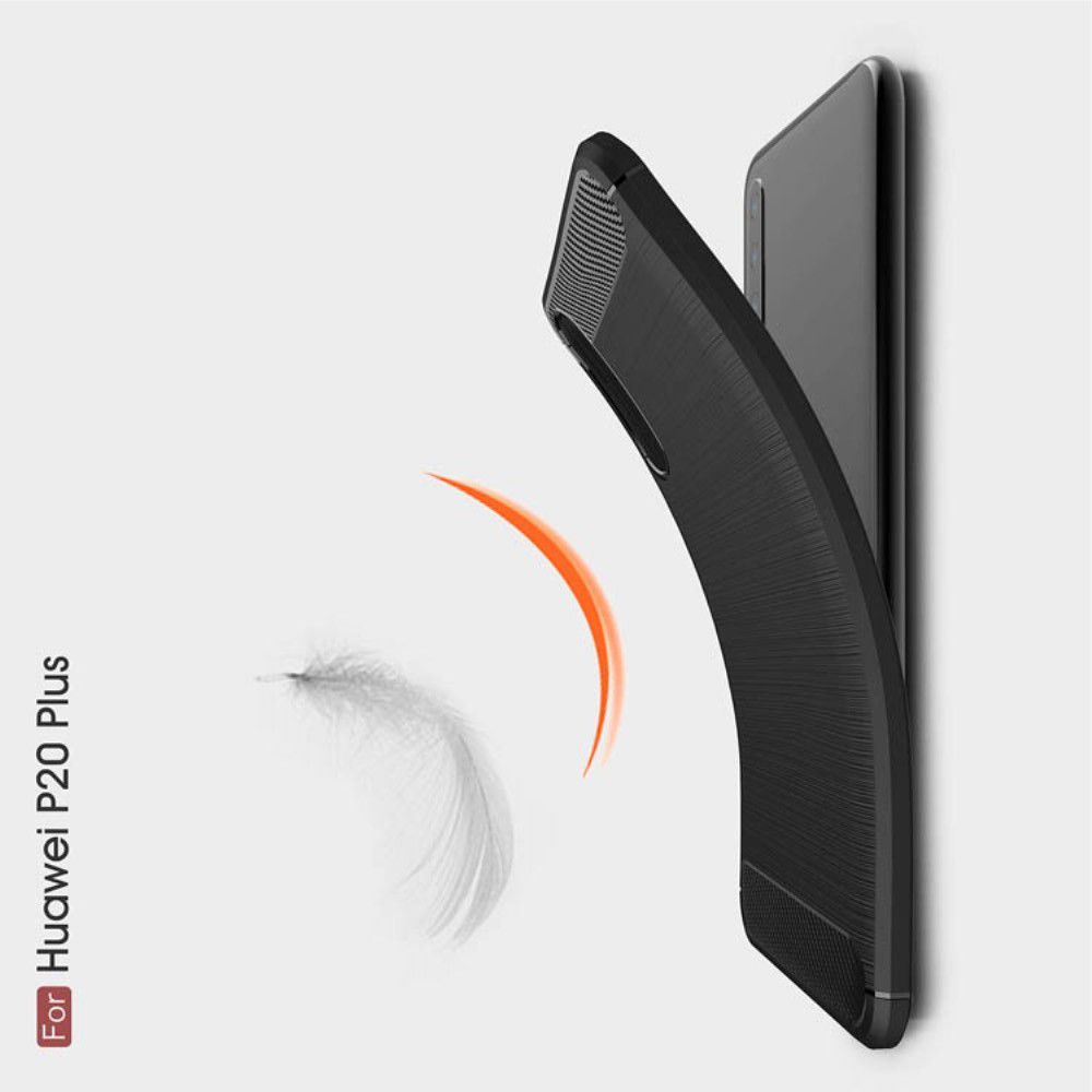 Carbon Fibre Силиконовый матовый бампер чехол для Huawei P20 Pro Серый