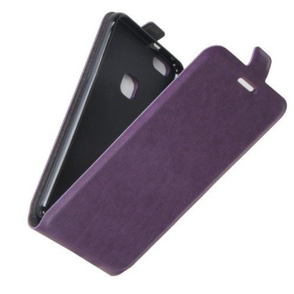 Вертикальный флип чехол книжка с откидыванием вниз для Huawei P10 Lite - Фиолетовый