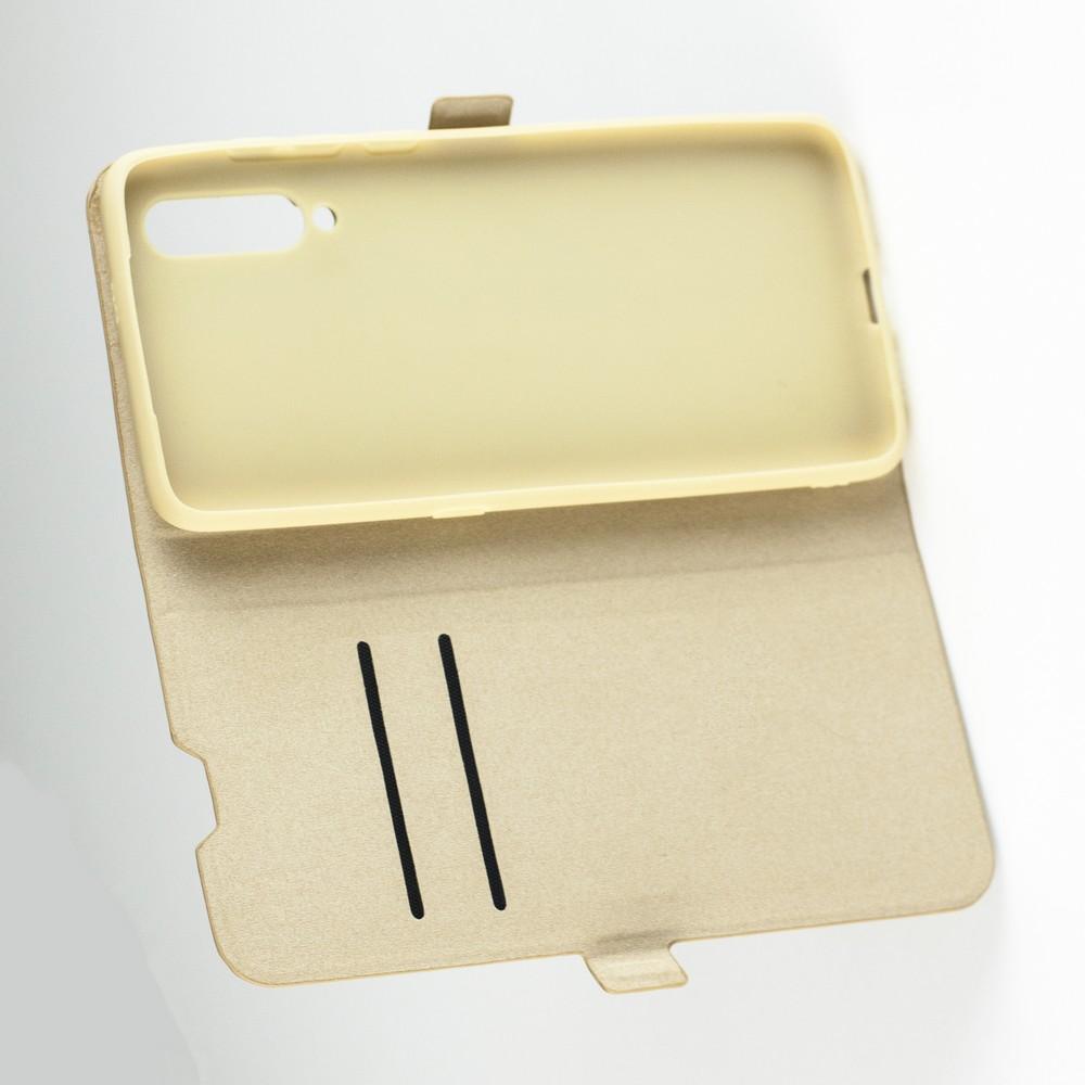 Горизонтальный Искусственно Кожаный Премиум DF Флип Чехол Книжка для Xiaomi Mi 9 с Боковой Магнитной Застежкой Золотой