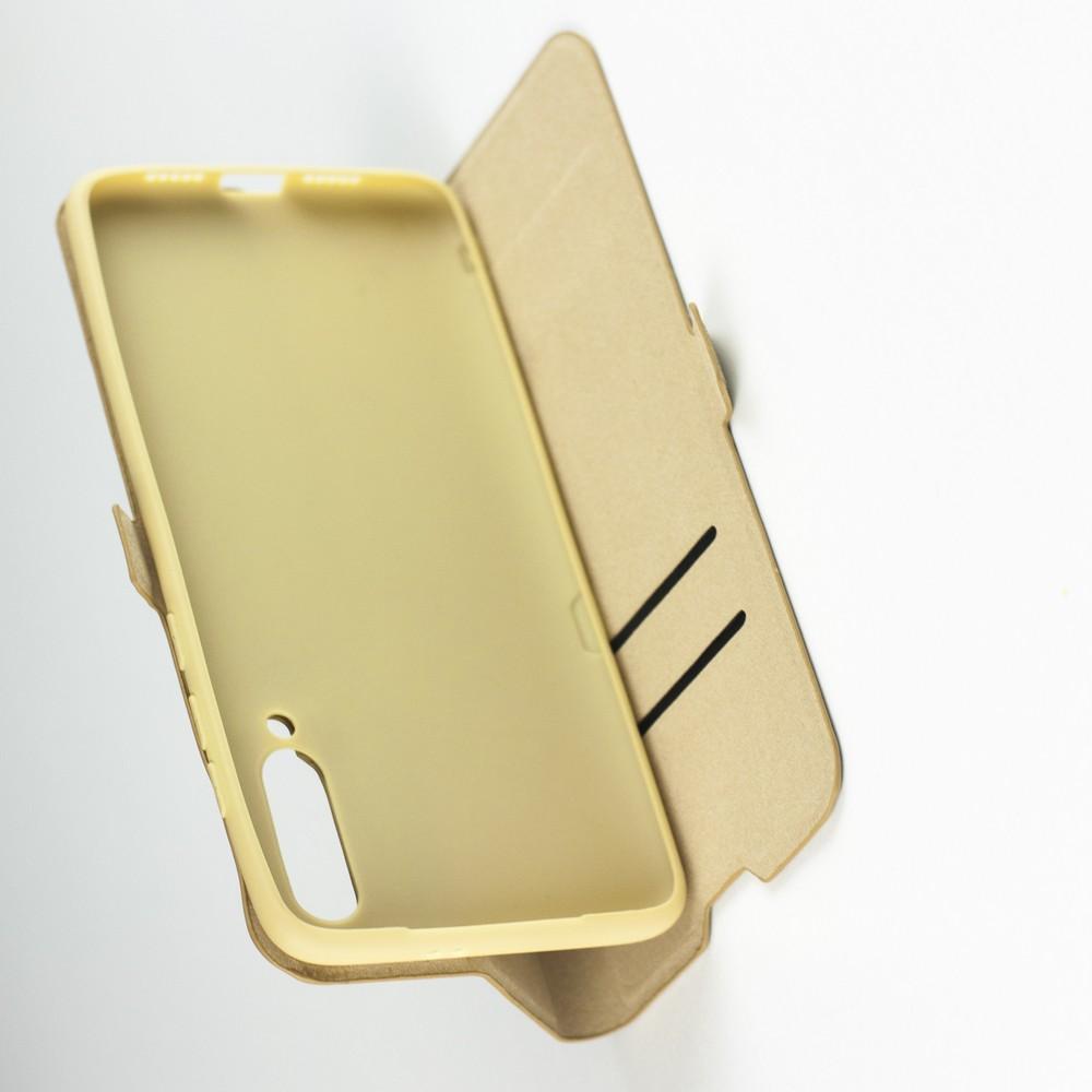 Горизонтальный Искусственно Кожаный Премиум DF Флип Чехол Книжка для Xiaomi Mi 9 с Боковой Магнитной Застежкой Золотой