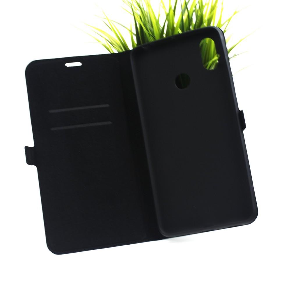 Горизонтальный Искусственно Кожаный Премиум DF Флип Чехол Книжка для Xiaomi Mi Max 3 с Боковой Магнитной Застежкой Черный