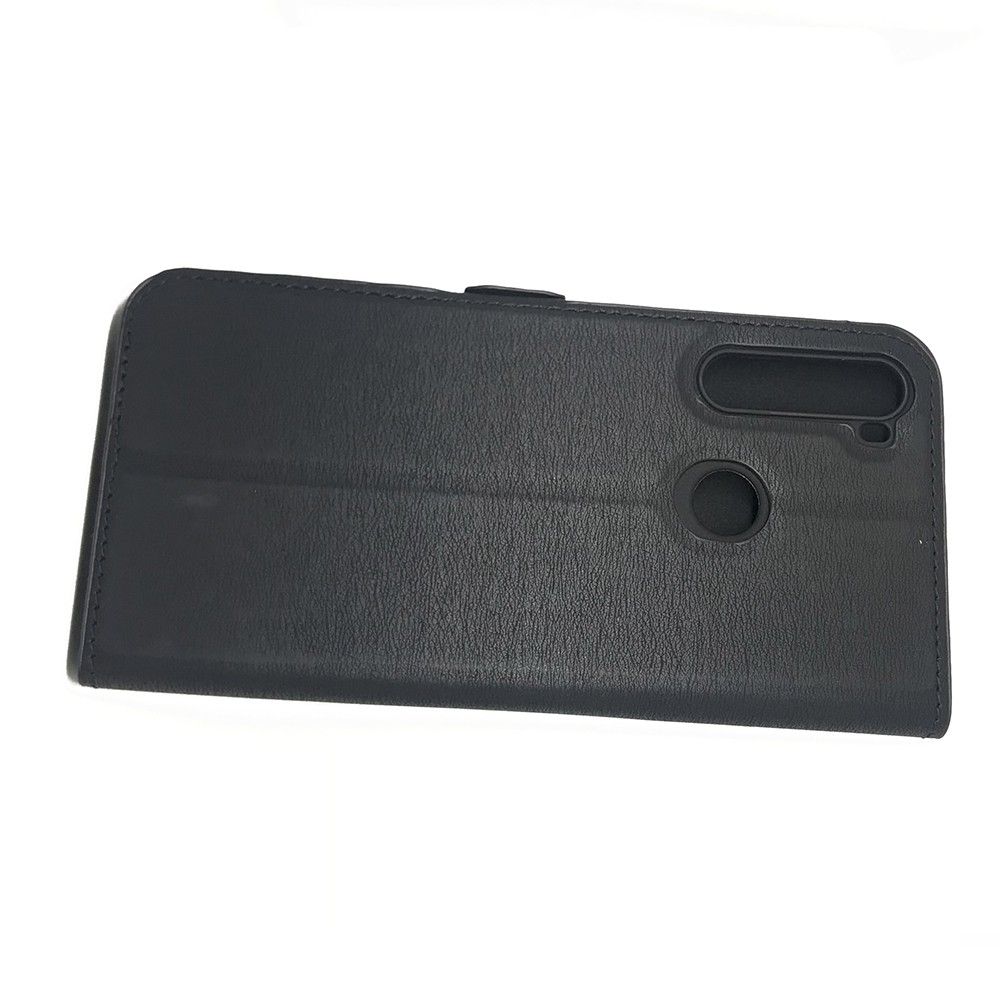 Горизонтальный Искусственно Кожаный Премиум DF Флип Чехол Книжка для Xiaomi Redmi Note 8T с Боковой Магнитной Застежкой Черный