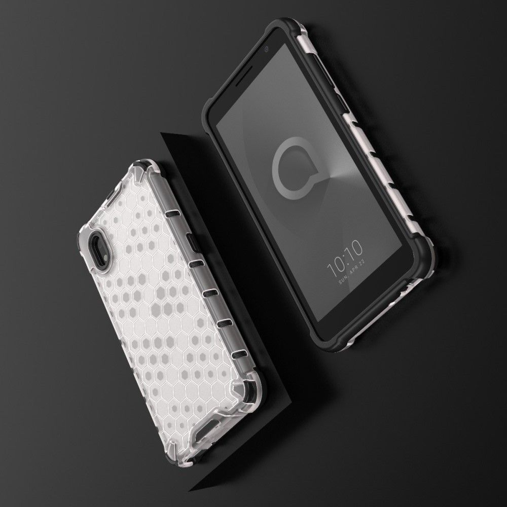 Honeycomb Противоударный Защитный Силиконовый Чехол для Телефона TPU для Alcatel 1B (2020) Серый