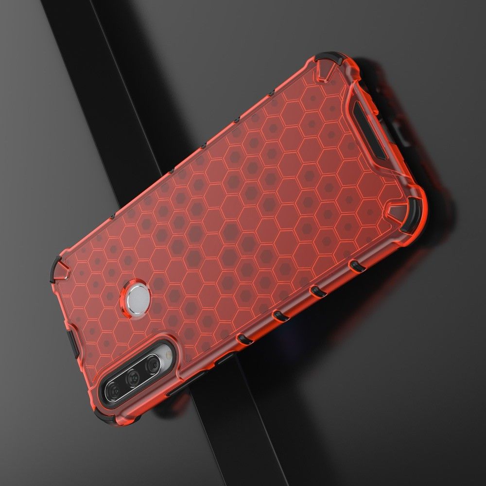 Honeycomb Противоударный Защитный Силиконовый Чехол для Телефона TPU для Huawei P40 lite E / lite E Красный