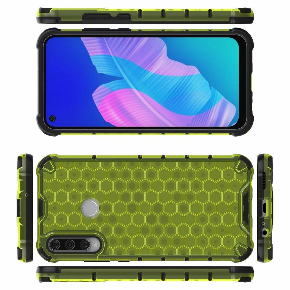 Honeycomb Противоударный Защитный Силиконовый Чехол для Телефона TPU для Huawei P40 lite E / lite E Зеленый