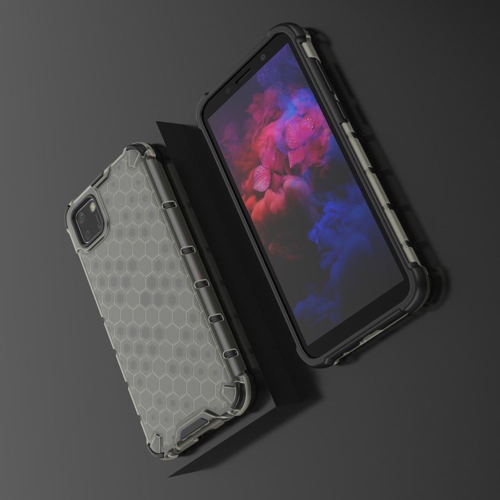 Honeycomb Противоударный Защитный Силиконовый Чехол для Телефона TPU для Huawei Y5p / Honor 9S Черный