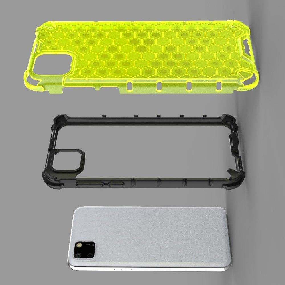 Honeycomb Противоударный Защитный Силиконовый Чехол для Телефона TPU для Huawei Y5p / Honor 9S Зеленый