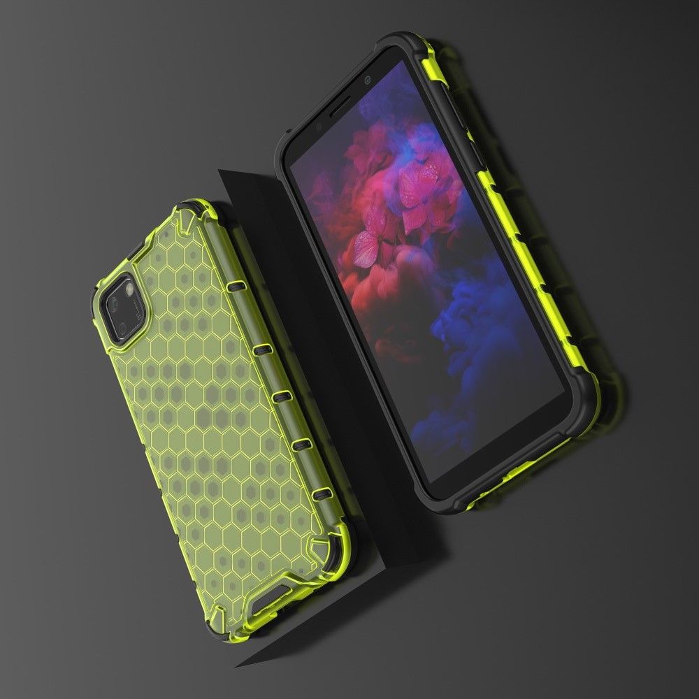 Honeycomb Противоударный Защитный Силиконовый Чехол для Телефона TPU для Huawei Y5p / Honor 9S Зеленый