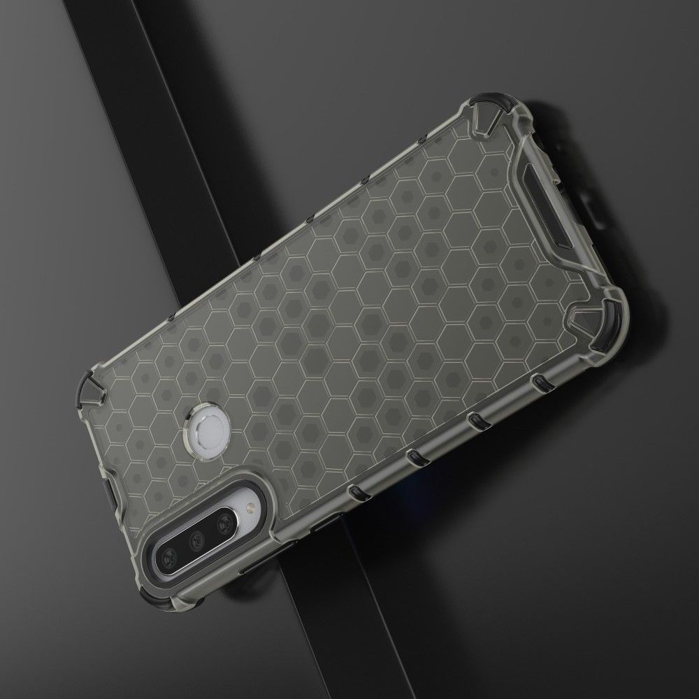 Honeycomb Противоударный Защитный Силиконовый Чехол для Телефона TPU для Huawei Y6p Черный