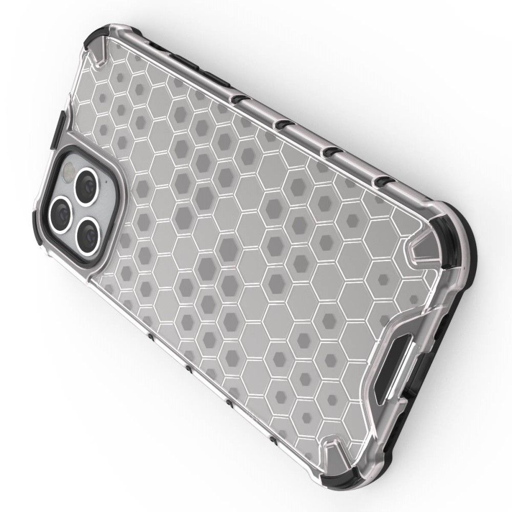 Honeycomb Противоударный Защитный Силиконовый Чехол для Телефона TPU для iPhone 12 / 12 Pro Белый