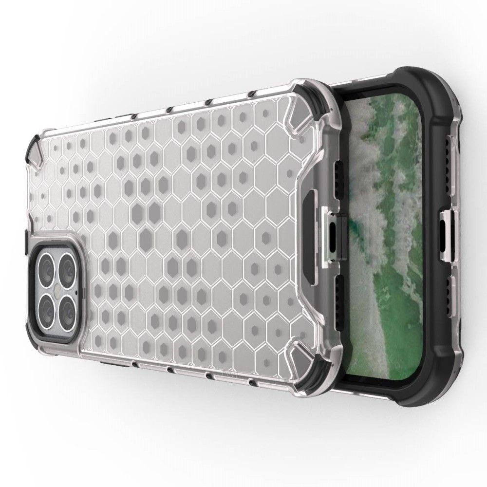 Honeycomb Противоударный Защитный Силиконовый Чехол для Телефона TPU для iPhone 12 Pro Max 6.7 Белый