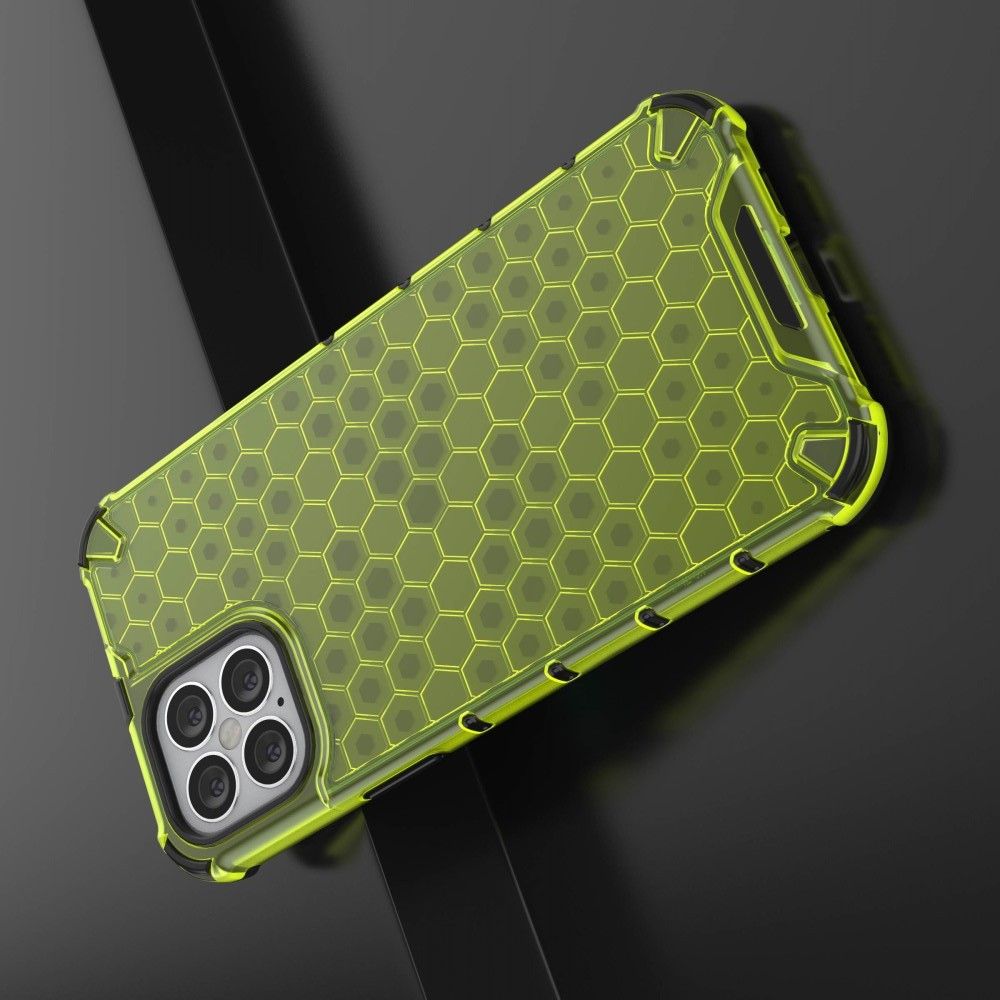 Honeycomb Противоударный Защитный Силиконовый Чехол для Телефона TPU для iPhone 12 Pro Max 6.7 Зеленый
