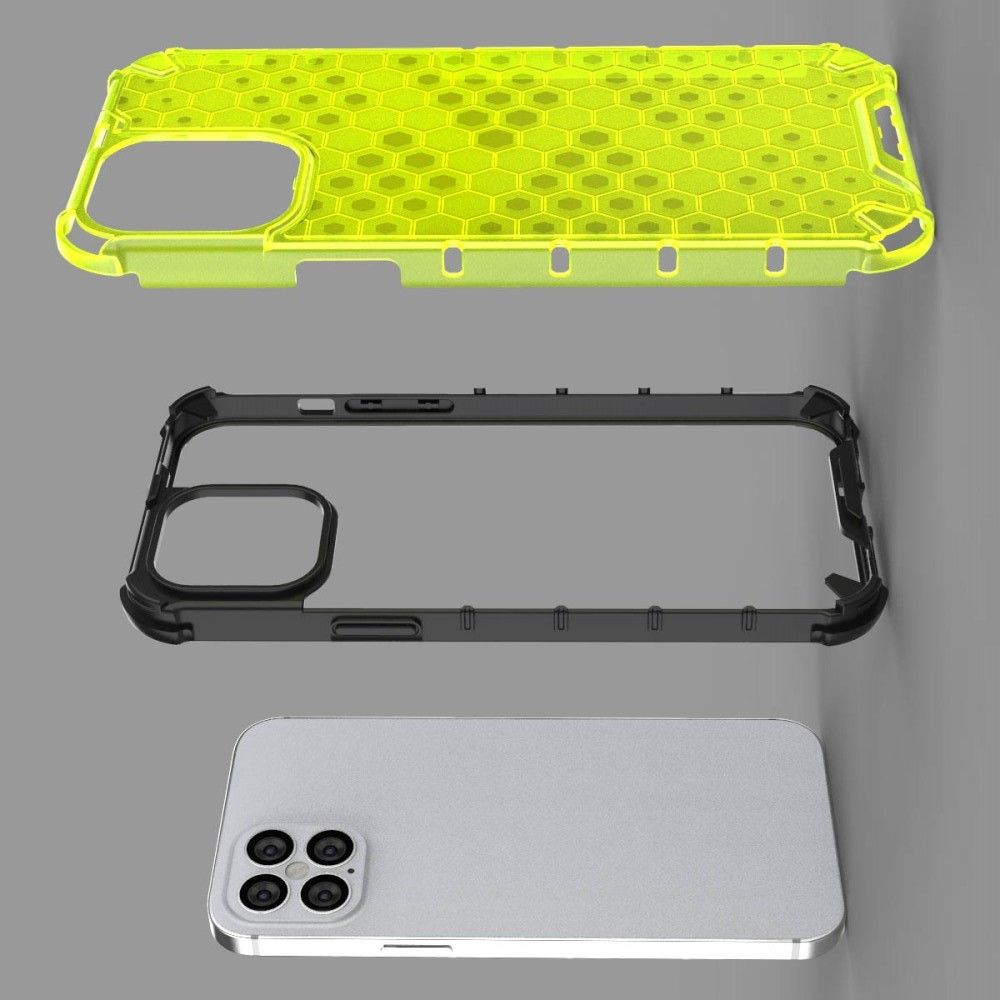 Honeycomb Противоударный Защитный Силиконовый Чехол для Телефона TPU для iPhone 12 Pro Max 6.7 Зеленый