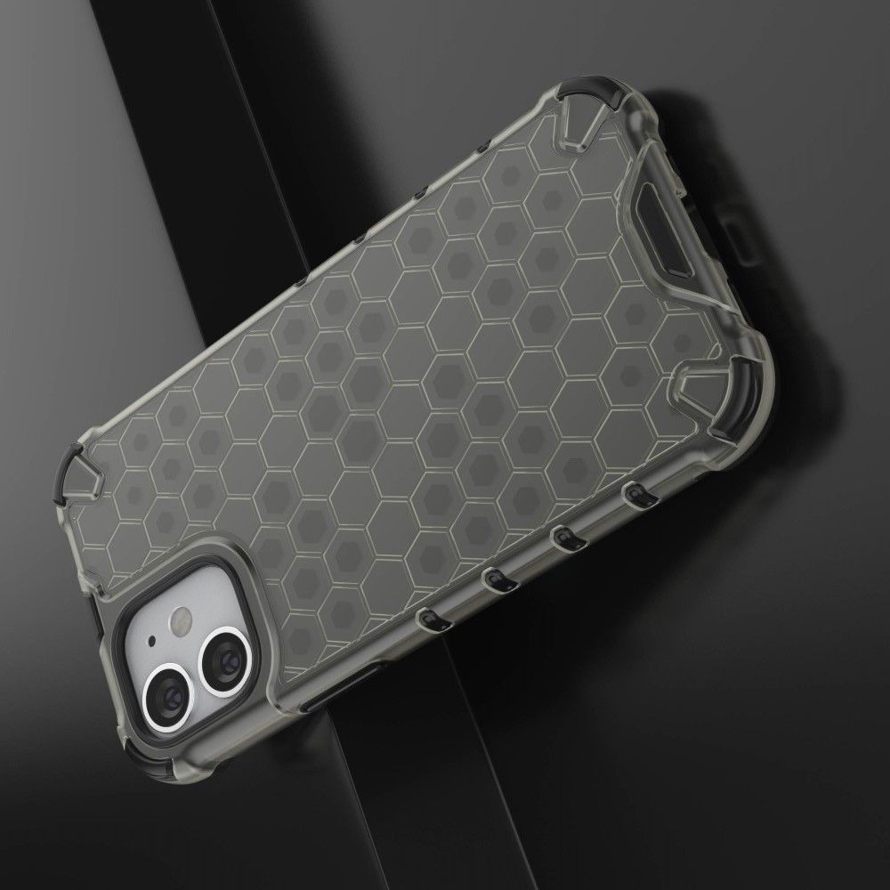 Honeycomb Противоударный Защитный Силиконовый Чехол для Телефона TPU для iPhone 12 mini Серый