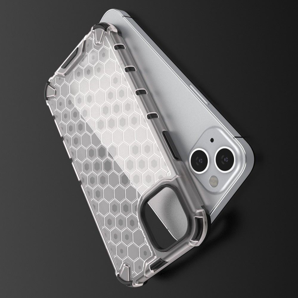 Honeycomb Противоударный Защитный Силиконовый Чехол для Телефона TPU для iPhone 13 Серый