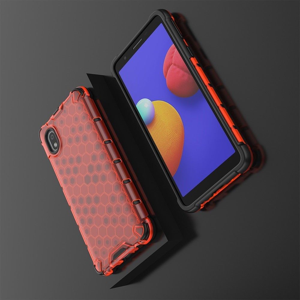 Honeycomb Противоударный Защитный Силиконовый Чехол для Телефона TPU для Samsung Galaxy A01 Core Красный