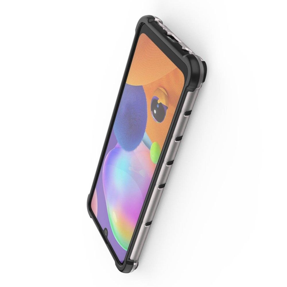 Honeycomb Противоударный Защитный Силиконовый Чехол для Телефона TPU для Samsung Galaxy A31 Белый