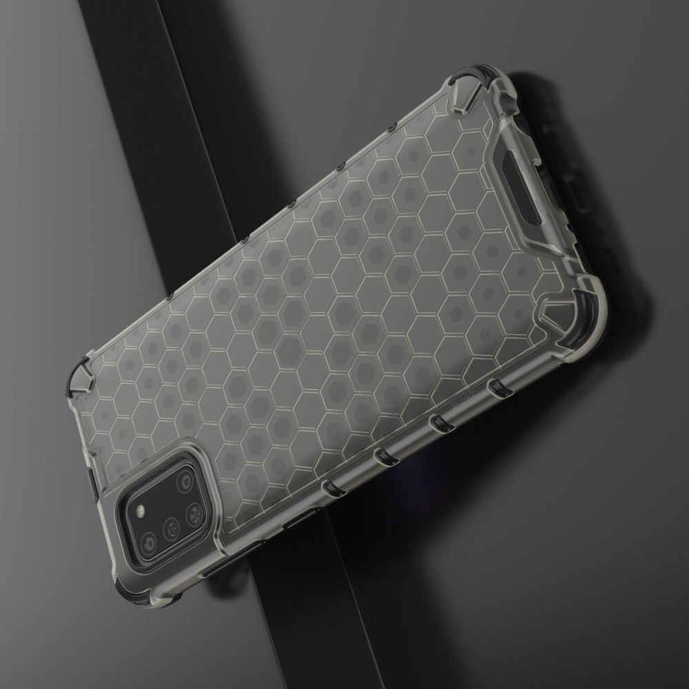 Honeycomb Противоударный Защитный Силиконовый Чехол для Телефона TPU для Samsung Galaxy A31 Серый