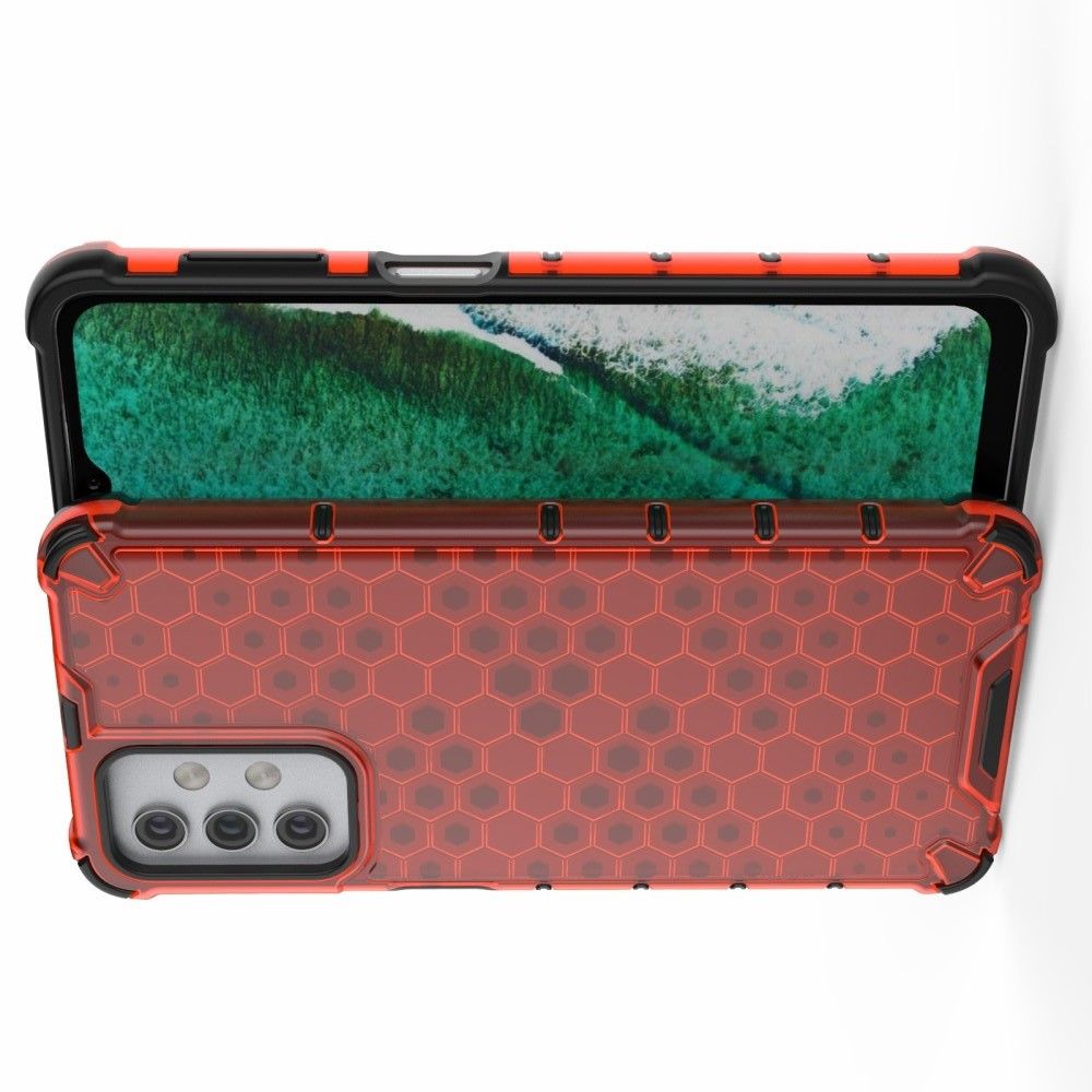 Honeycomb Противоударный Защитный Силиконовый Чехол для Телефона TPU для Samsung Galaxy A32 Красный