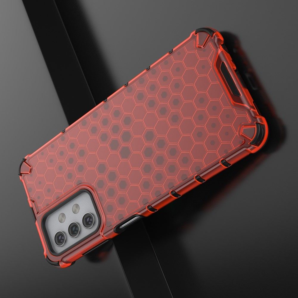 Honeycomb Противоударный Защитный Силиконовый Чехол для Телефона TPU для Samsung Galaxy A32 Красный