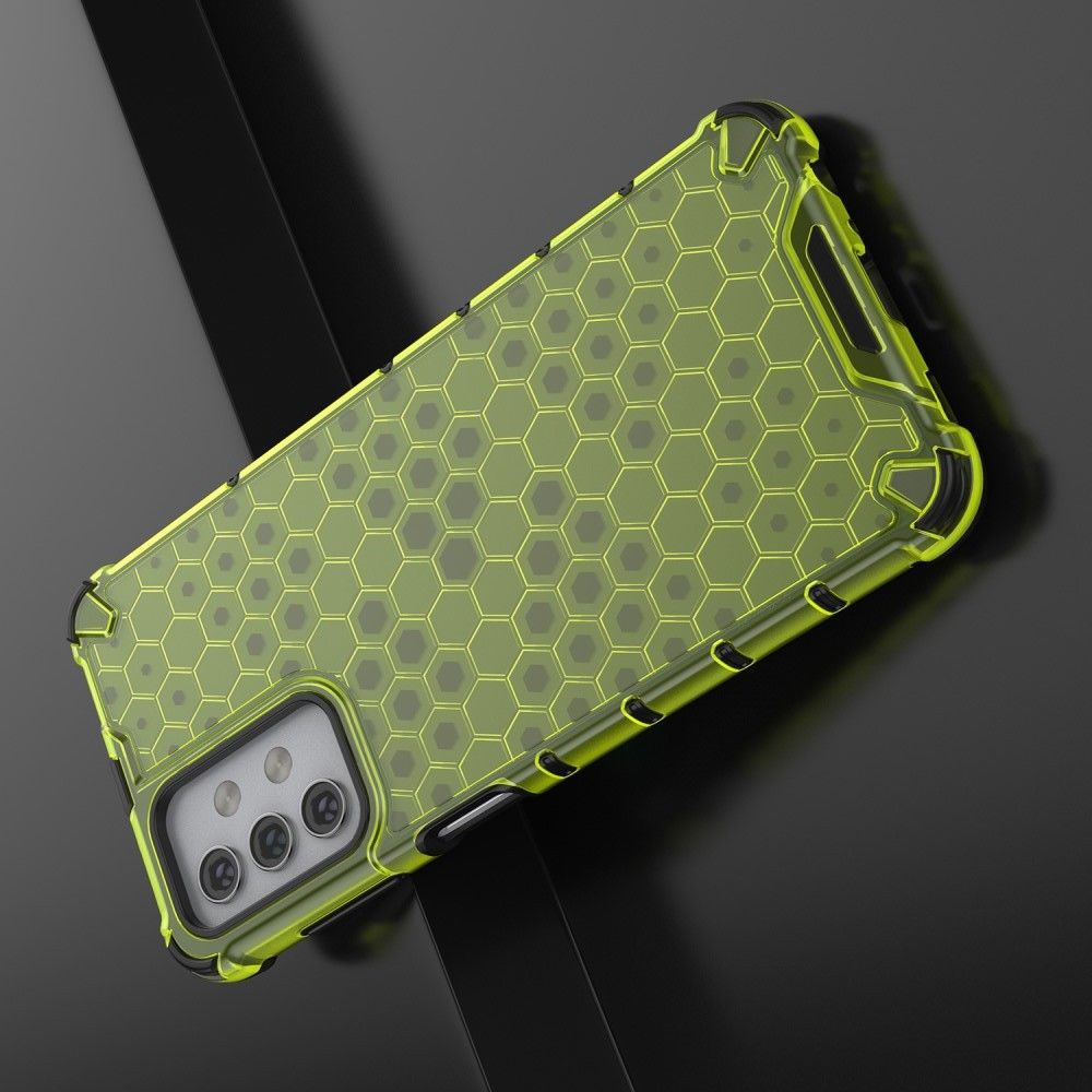 Honeycomb Противоударный Защитный Силиконовый Чехол для Телефона TPU для Samsung Galaxy A32 Зеленый