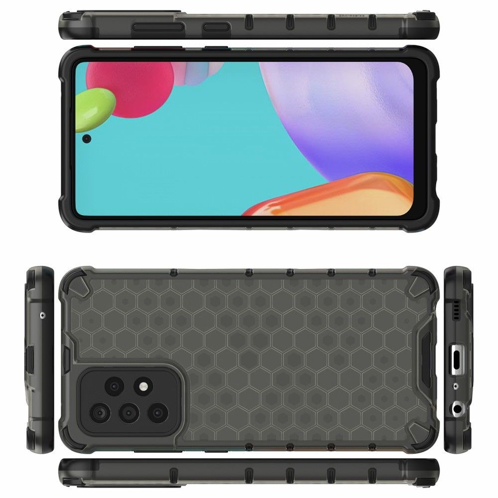 Honeycomb Противоударный Защитный Силиконовый Чехол для Телефона TPU для Samsung Galaxy A52 Черный