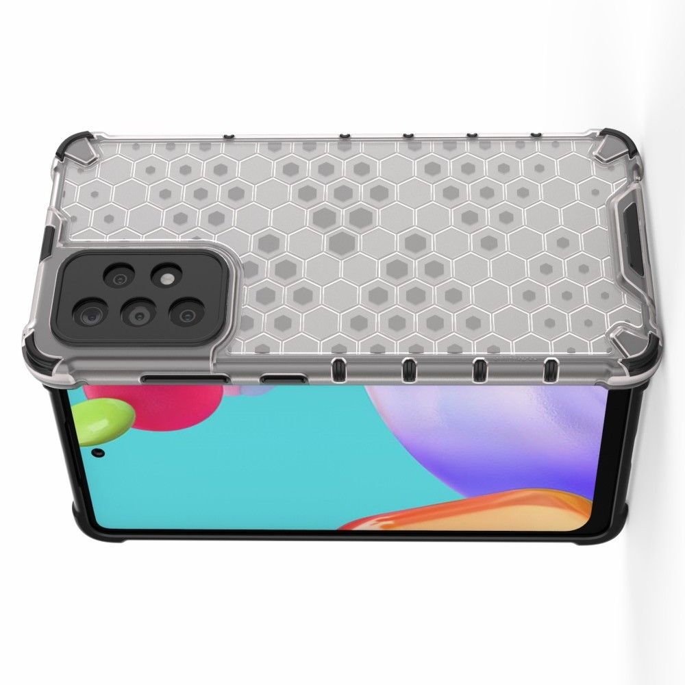Honeycomb Противоударный Защитный Силиконовый Чехол для Телефона TPU для Samsung Galaxy A52 Серый