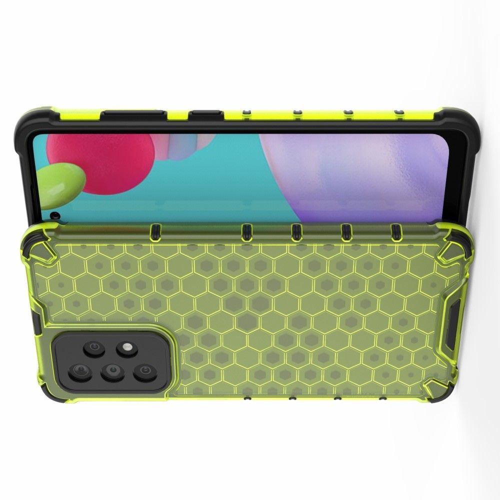 Honeycomb Противоударный Защитный Силиконовый Чехол для Телефона TPU для Samsung Galaxy A52 Зеленый