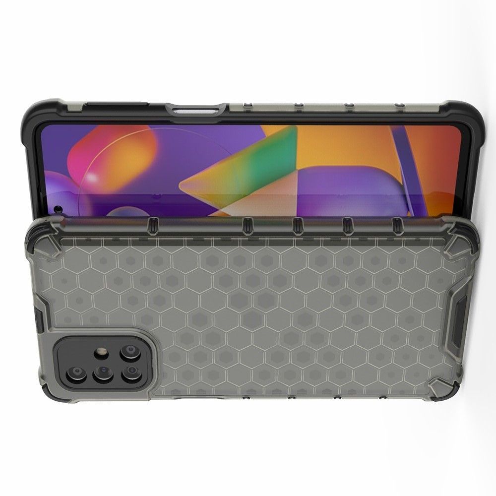 Honeycomb Противоударный Защитный Силиконовый Чехол для Телефона TPU для Samsung Galaxy M31s Черный