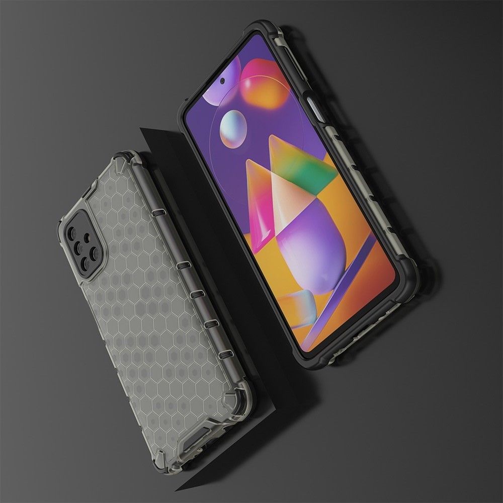 Honeycomb Противоударный Защитный Силиконовый Чехол для Телефона TPU для Samsung Galaxy M31s Черный