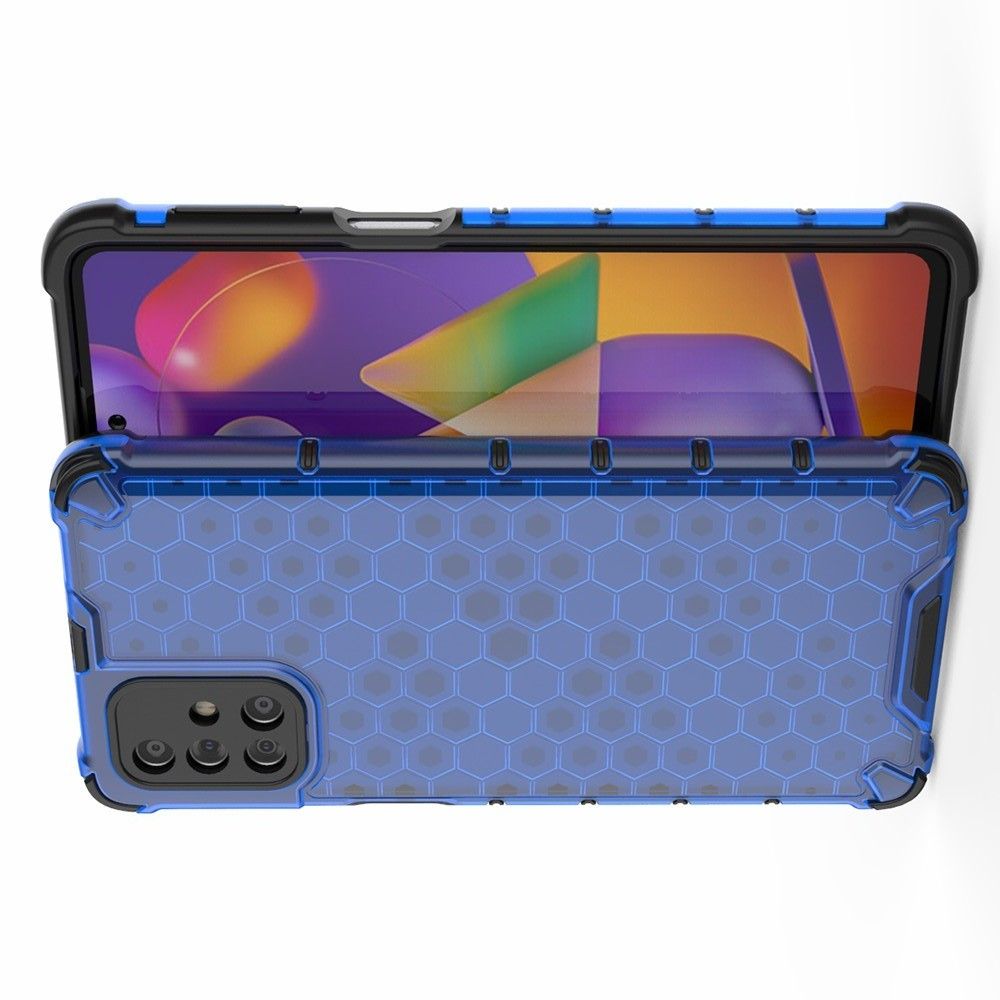 Honeycomb Противоударный Защитный Силиконовый Чехол для Телефона TPU для Samsung Galaxy M31s Синий