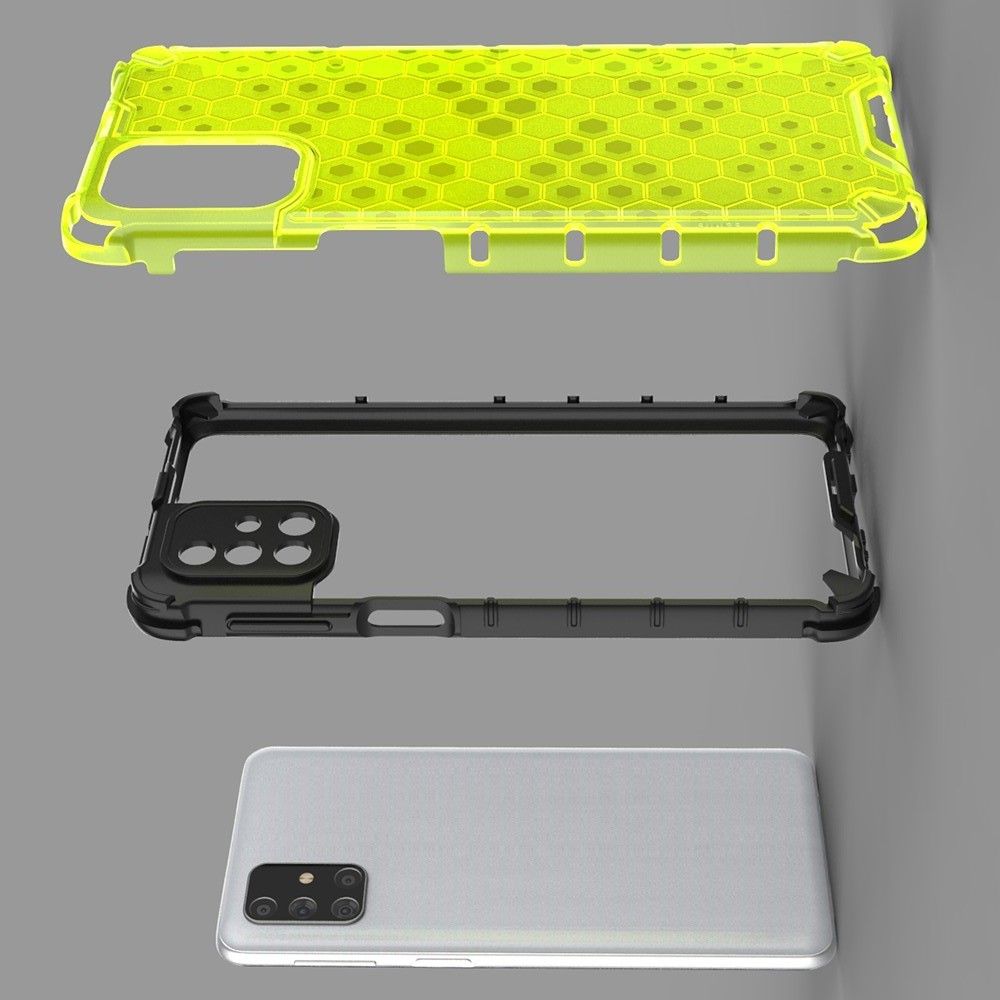 Honeycomb Противоударный Защитный Силиконовый Чехол для Телефона TPU для Samsung Galaxy M31s Зеленый