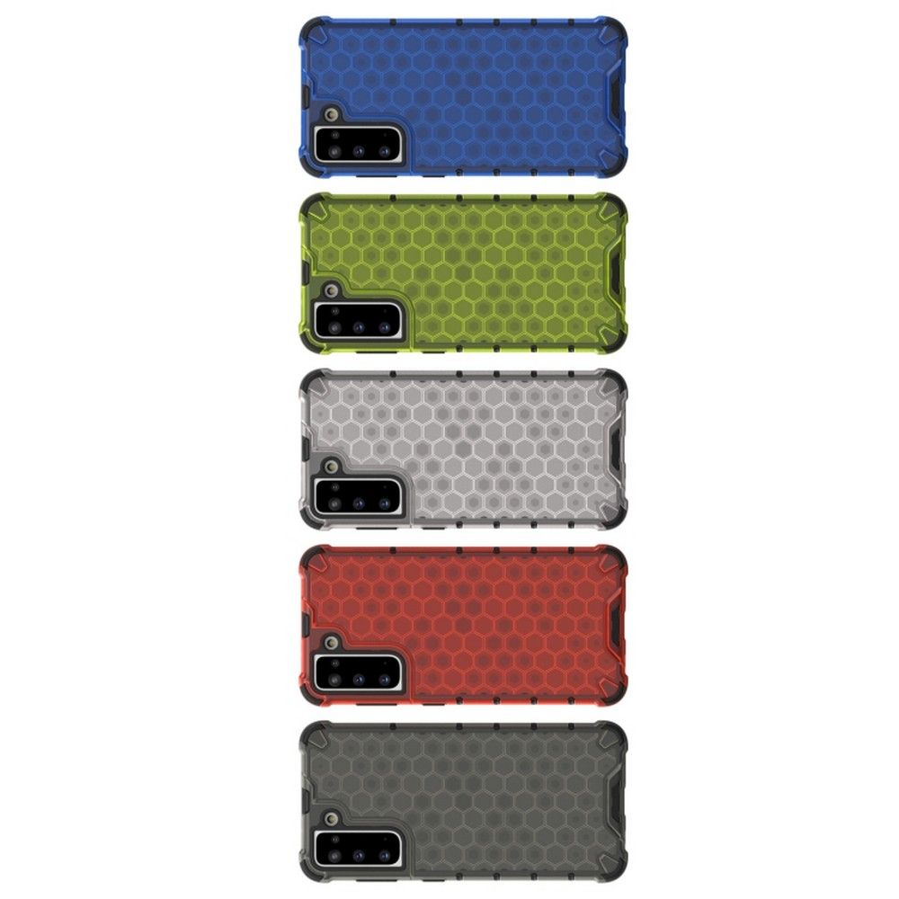 Honeycomb Противоударный Защитный Силиконовый Чехол для Телефона TPU для Samsung Galaxy S21 Красный