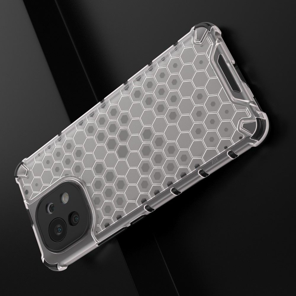 Honeycomb Противоударный Защитный Силиконовый Чехол для Телефона TPU для Xiaomi Mi 11 Серый