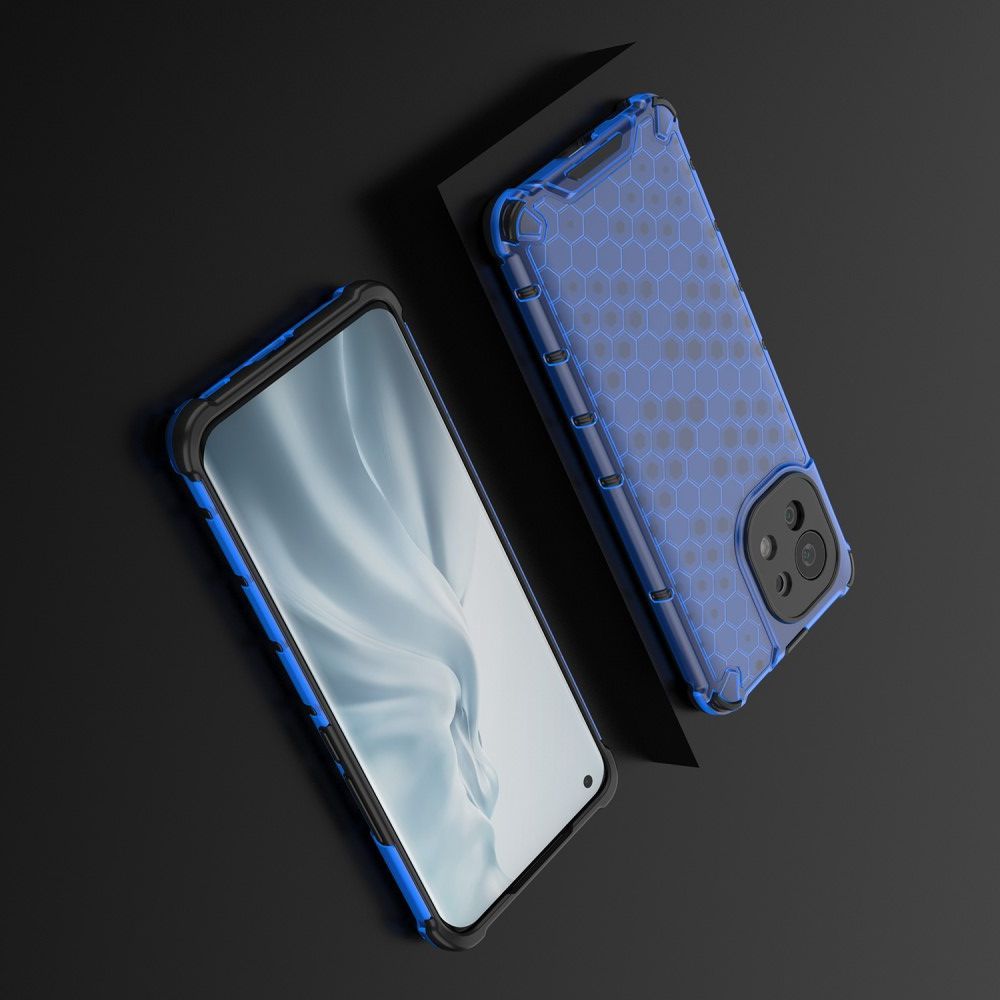 Honeycomb Противоударный Защитный Силиконовый Чехол для Телефона TPU для Xiaomi Mi 11 Синий