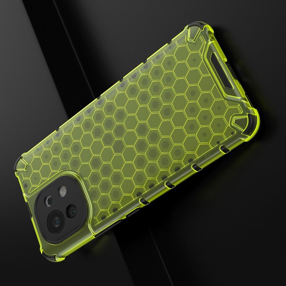 Honeycomb Противоударный Защитный Силиконовый Чехол для Телефона TPU для Xiaomi Mi 11 Зеленый