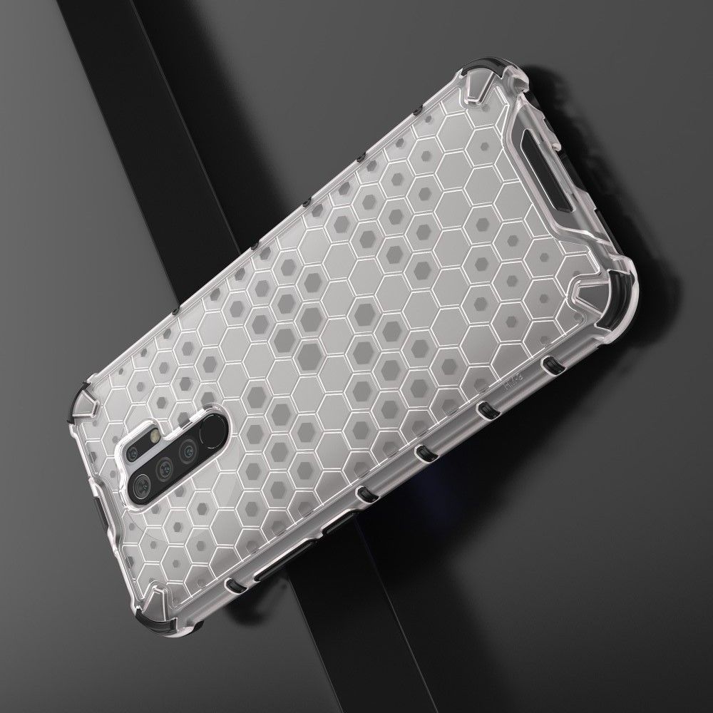 Honeycomb Противоударный Защитный Силиконовый Чехол для Телефона TPU для Xiaomi Redmi 9 Белый