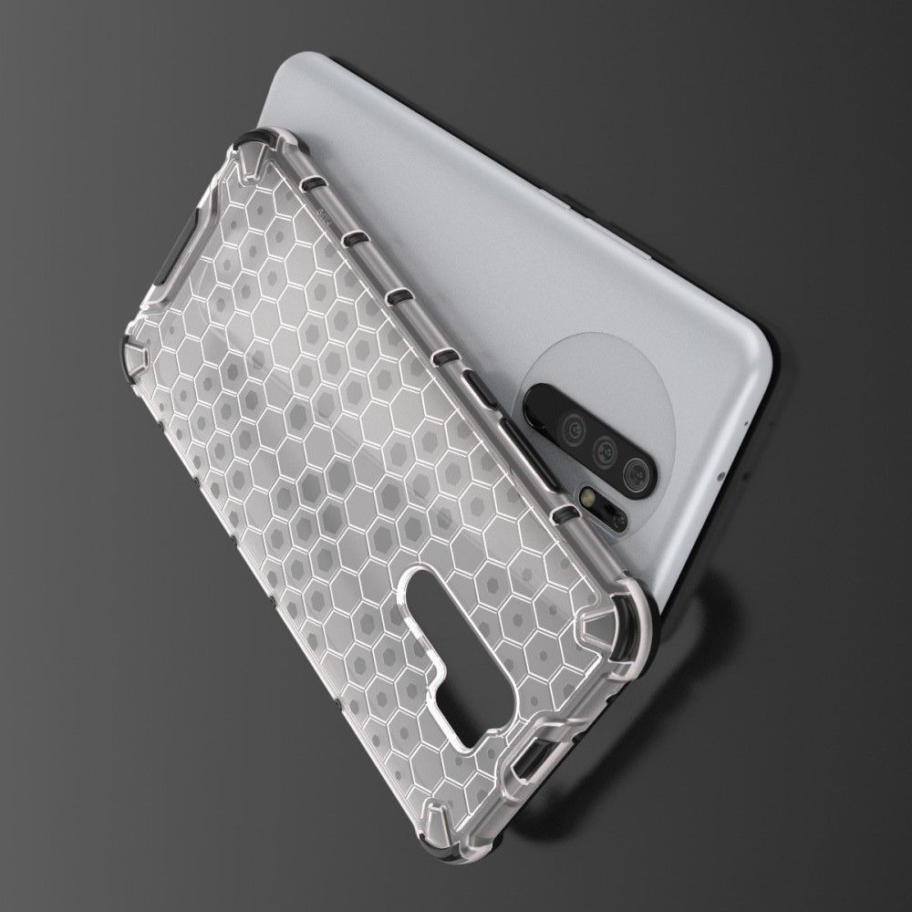 Honeycomb Противоударный Защитный Силиконовый Чехол для Телефона TPU для Xiaomi Redmi 9 Белый