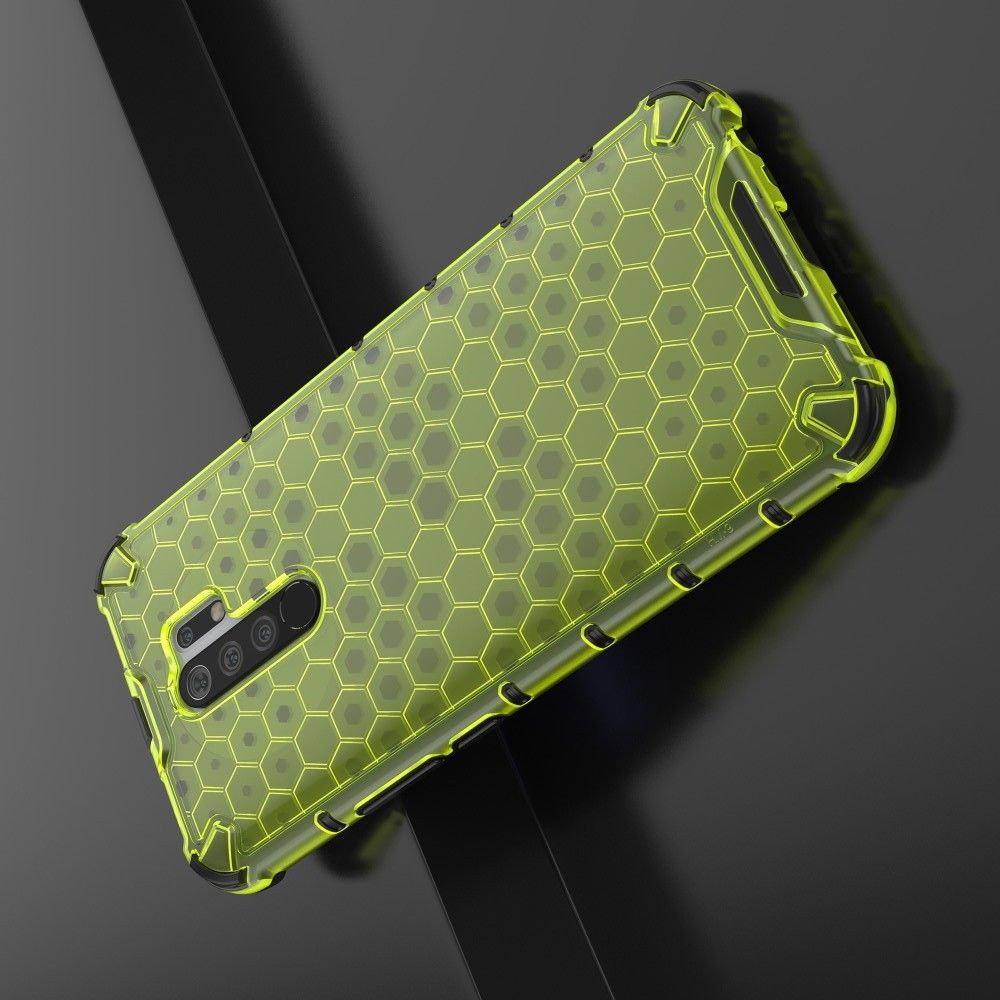 Honeycomb Противоударный Защитный Силиконовый Чехол для Телефона TPU для Xiaomi Redmi 9 Зеленый
