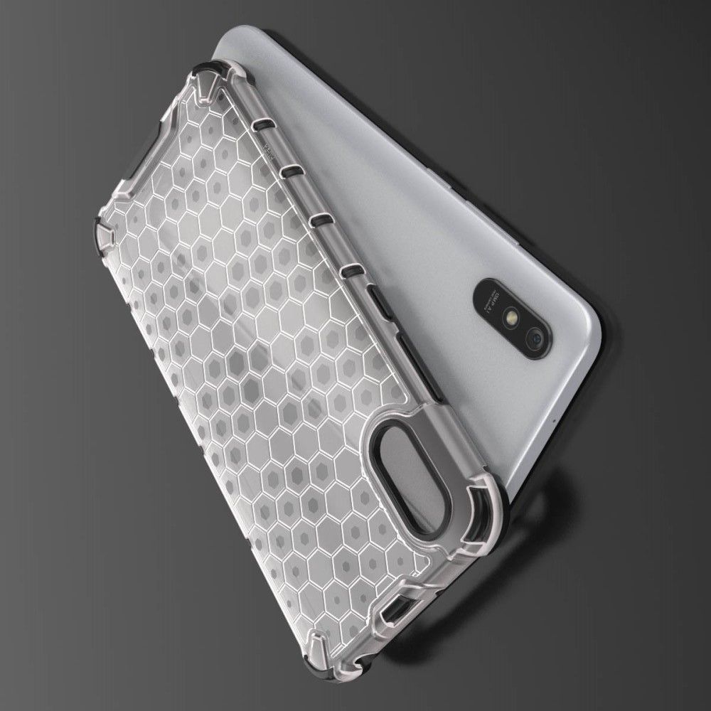 Honeycomb Противоударный Защитный Силиконовый Чехол для Телефона TPU для Xiaomi Redmi 9A Белый