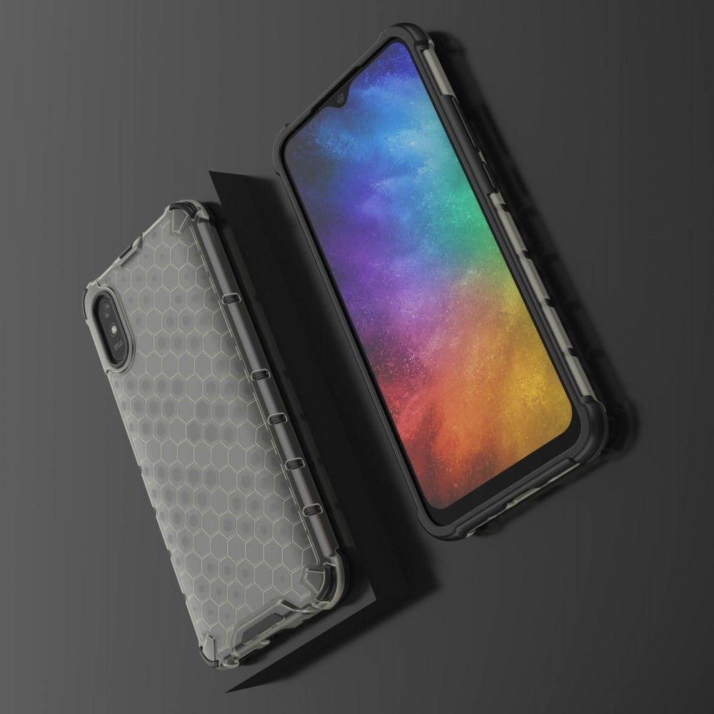 Honeycomb Противоударный Защитный Силиконовый Чехол для Телефона TPU для Xiaomi Redmi 9A Серый