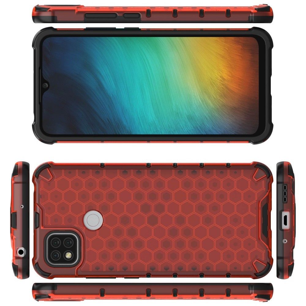 Honeycomb Противоударный Защитный Силиконовый Чехол для Телефона TPU для Xiaomi Redmi 9C Красный
