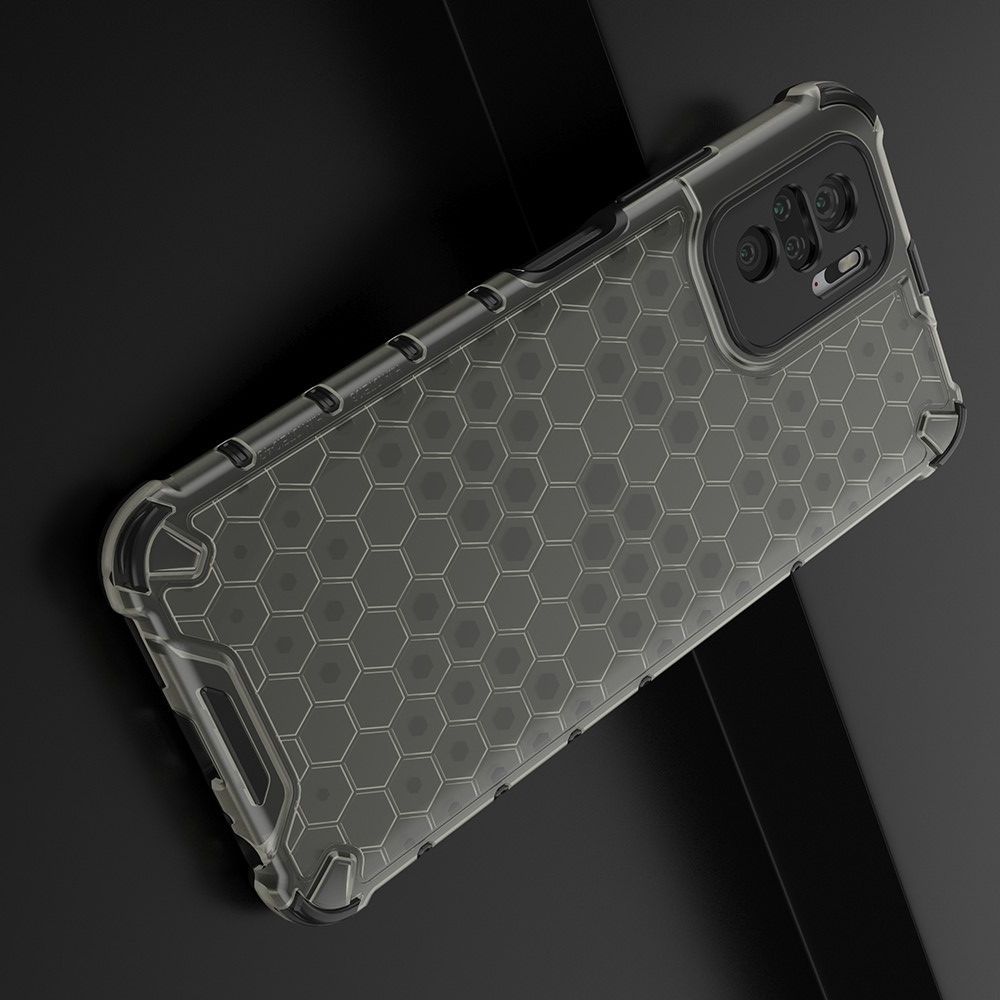 Honeycomb Противоударный Защитный Силиконовый Чехол для Телефона TPU для Xiaomi Redmi Note 10 Черный