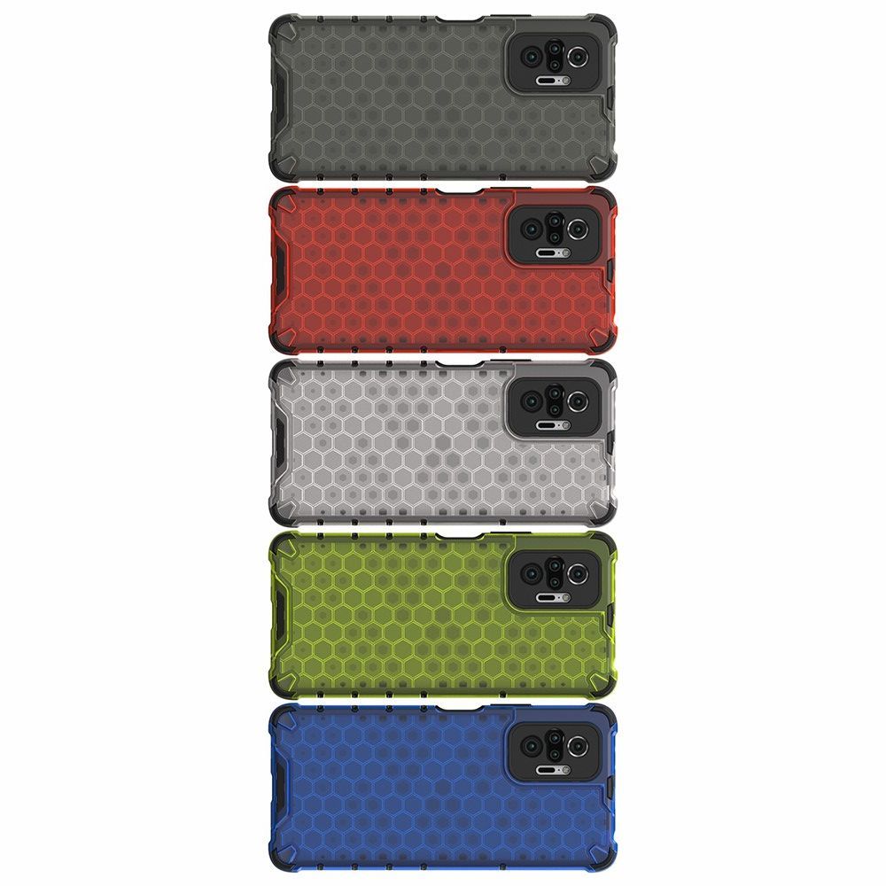 Honeycomb Противоударный Защитный Силиконовый Чехол для Телефона TPU для Xiaomi Redmi Note 10 Pro Серый