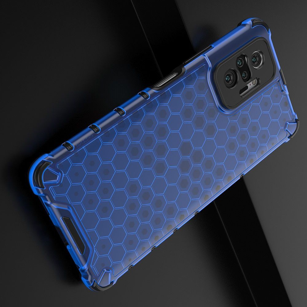 Honeycomb Противоударный Защитный Силиконовый Чехол для Телефона TPU для Xiaomi Redmi Note 10 Pro Синий